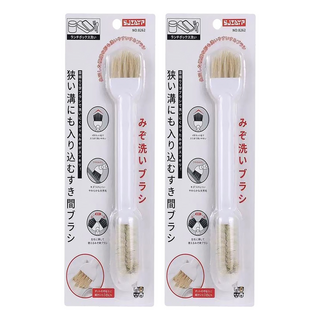 SJIAYP 雙頭除鏽刷 18.3 x 3.3cm, 白色 + 棕色, 2個