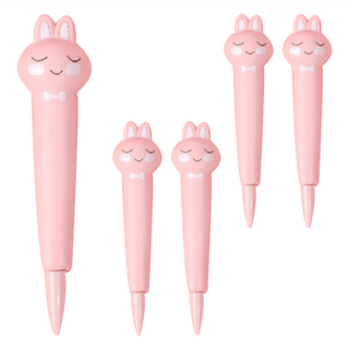 捏捏樂紓壓筆 0.5mm中性筆 小白兔/小粉兔/小老虎/小柯基/長頸鹿/獨角獸/藍企鵝/仙人掌/倉鼠/恐龍/菠蘿/白色貓爪, 5支