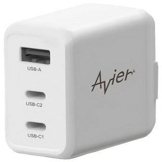 Avier AVOT3P65WT Terra65 氮化鎵快充 65W 三埠輸出, 白色, 1個