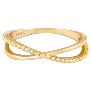 MARIGOLD 美爾朵 925純銀 點光無限交叉戒指