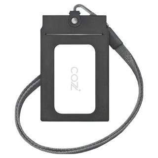 COZi 100%植鞣革雙面直式證件夾, 台灣手工製作, 可收納1張證件卡+8張名片, 黑色, 1個