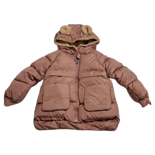 羽絨棉小熊外套 (建議身高105-115公分) 兒童外套, 120, 紅棕