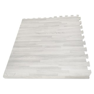 北歐風木紋巧拼地墊 橡木紋 EVA材質 4片裝, 63 x 63 x 1cm, 1組