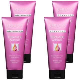 KERASYS Advance 專業安瓶護髮素, 摩洛哥堅果精油改善分岔斷裂, 角蛋白神經醯胺柔順秀髮, 200ml, 4條