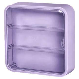 壁掛公仔展示盒 附送壁掛貼 A0020-7 薰衣紫 3層, 30 x 8 x 30cm 單層高8.5cm, 1組