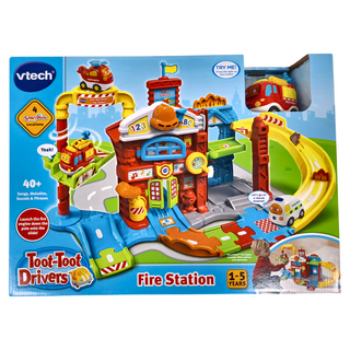 vtech 偉易達 嘟嘟車系列 消防局軌道組, 1-5歲兒童玩具, 40+歌曲, 旋律, 音效和短語, 1盒, Multicolor, 包裝:45 x 33 x 13cm
