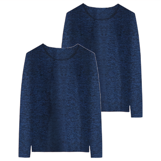 Meet Warm 女款 SGS認證 單向導濕保暖發熱衣 圓領 2件組, M, 寶藍