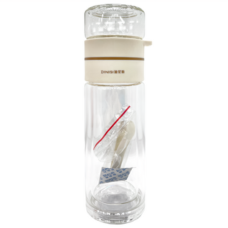 DINISI迪尼斯 雙層玻璃泡茶杯, 茶水分離杯, 白色, 450ML, 1個