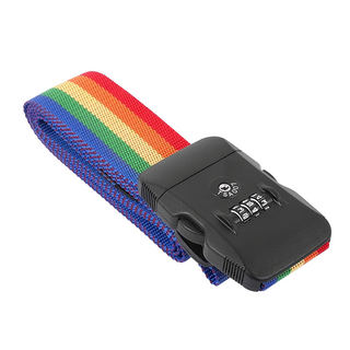 TSA行李織帶打包海關密碼鎖 高密度織帶, 彩虹條, 最短90cm / 最常190cm 寬度:5cm