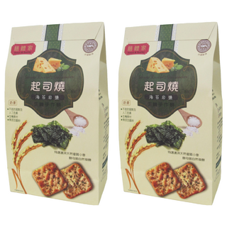 膳體家 起司燒生機手作餅 海苔岩鹽 無防腐劑 無人工色素 生機素材 無添加氨粉, 250g, 2包