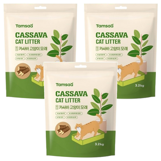 Tamsaa Cassava 貓砂 3.2kg 無香 3包 - 天然木薯製成 吸水力佳 方便清理