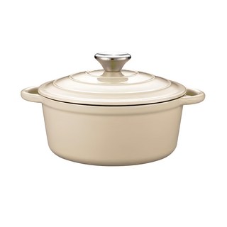 Corelle Brands 康寧餐具 Snapware 鑄鐵琺瑯鍋, 20cm, 米白色, 1個