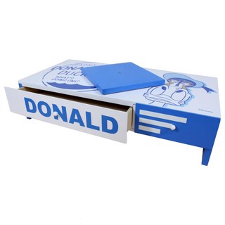 U-House 樺新 旋轉兩抽收納架, 唐老鴨 藍色 + 白色, 1個