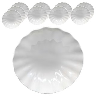 TATUNG 大同磁器 6英吋菊花沙拉缽 15 x 15 x 4.7cm 10個, 1組, 白色