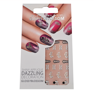 GLOSSYBLOSSOM 3D眩眼美甲貼 閃亮貼花 耀眼裝飾, 骰子, 1組