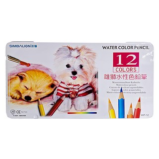 SIMBALION 雄獅 水性色鉛筆, 12色, 1盒