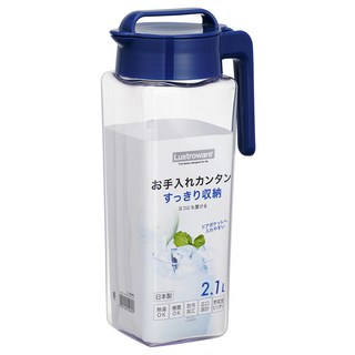 Lustroware 岩崎 方形耐熱冷水壺, 2.1L, 1個, 藍色