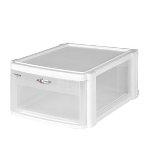 livinbox PC-2410 半透明抽屜收納盒, 透明+白色
