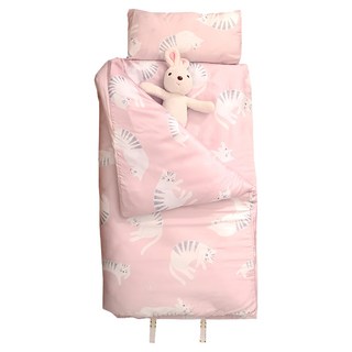 EmBrace 英柏絲 100%純天絲兒童睡袋 含被胎-防踢款-小貓與蝶