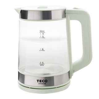 TECO 東元 1.7L大容量玻璃快煮壺 食品級304不鏽鋼 四重安全保護, XYFYK1706