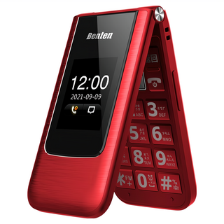 Benten 奔騰 F62+ 4G雙螢幕摺疊按鍵式手機, 紅色, 0.256GB