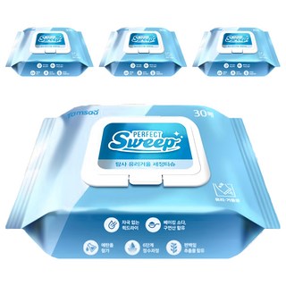 Tamsaa 清潔濕巾 玻璃鏡面專用 30張 4包, 20 x 20cm