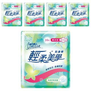 康乃馨 輕柔美學貼身衛生棉, 量多型 25.5cm, 16片, 5包