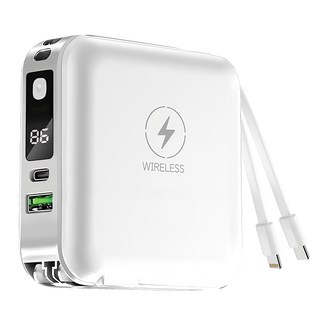 Kinyo 7in1雙線夾心萬用充 Type-C + Lightning, KPB-2650, 白色