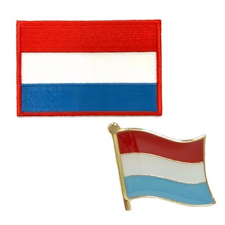 A-ONE 匯旺 盧森堡國旗刺繡 + 國旗別針 1.5g+2.0g 彩色, 盧森堡, 1組