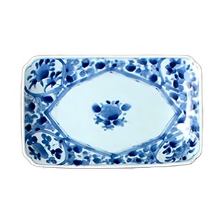 佐和陶瓷 長皿 - 日本製 陶瓷, 間取花紋 白色, 1個