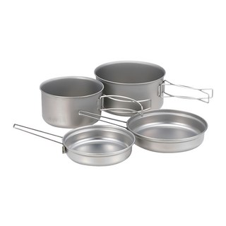 snow peak 雪諾必克 鈦金屬個人雙鍋組 1320g, 1組, Silver