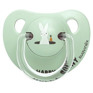 Suavinex 蘇維妮 Happy Bunny 安撫奶嘴 第2階段, 6個月以上, Rabbit Mint, 1個