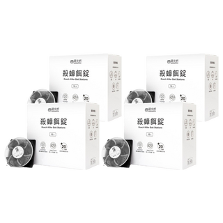 HUKUROU 福來朗 殺蟑餌錠, 一錠滅蟑, 大小蟑螂皆有效, 16入, 4盒, 3g