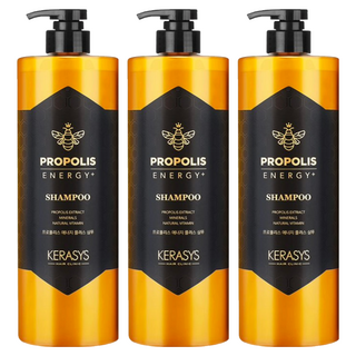 KERASYS 蜂膠活力光澤洗髮精 添加玫瑰成分 多種礦物質 蜂蜜 植物精華修護, 1L, 3瓶