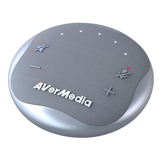 AVerMedia 圓剛科技 智慧通話會議揚聲器 AS111, 輕便小巧 120克, 智慧一鍵靜音, 星光銀