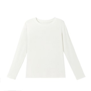 KR SKANGEL 撞色拉格蘭長袖打底衫 雲柔白 舒適親膚保暖, 1件, 均碼