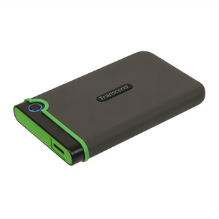 Transcend 創見 StoreJet® 25M3 2TB USB 3.1 軍綠色/鐵灰色 外接式硬碟，優越抗震保護，快速傳輸，單鍵備份, 1個