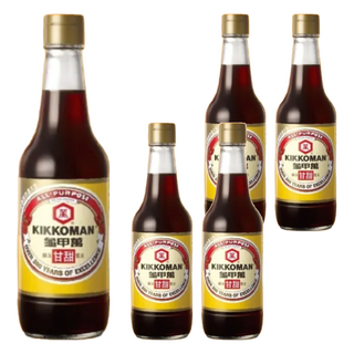 KIKKOMAN 龜甲萬 甘甜醬油，三百年釀造智慧，純釀造非基因改造, 500ml, 5瓶