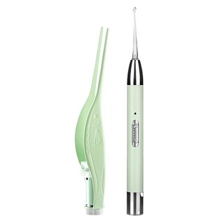 ROYALLIN 蘿林嚴選 發光掏耳棒 電池款 綠色 耳勺 附放大鏡 全家適用, 1入, 1組