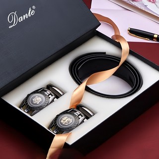 中國 Dante 真皮頭層牛皮自動釦男士皮帶 雙釦頭禮盒