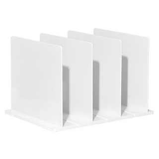 E.dot 櫥櫃包包衣物收納隔板 置物架 多用途包包收納 四片間距可調 ABS材質 安裝方便 堅固耐用, 31.5 x 24.3 x 20.5cm, 白色, 1個