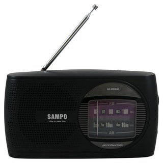 SAMPO 聲寶 FM/AM收音機, 黑色, AK-W906AL