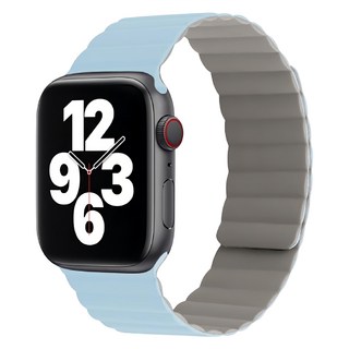 POLYWELL 寶利威爾 磁吸硅膠錶帶 PW15-T65-0549, 天藍色 + 深灰色, 1條