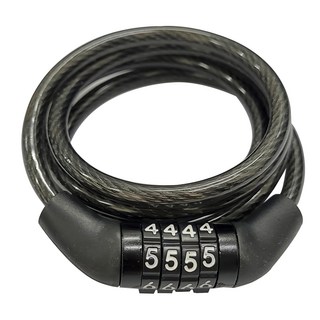 DIBOTE 迪伯特 6mm自行車4元固定密碼鎖, 黑色, 1個