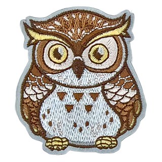 Hi 你好 刺繡貼紙，貓頭鷹刺繡布貼, 貓頭鷹, 1張