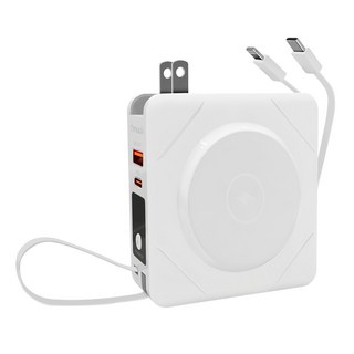 amuok 艾默克 7合1 無線充行動電源 22.5W MagSafe 磁吸便利充 15W, BS-NC10K, 白色