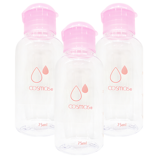 台灣 COSMOS PET 蓋瓶 款式隨機 75ml, 透明色, 3個