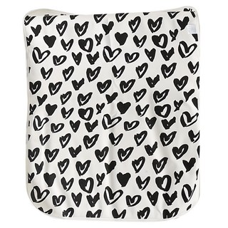 bebehome 竹纖維三層嬰兒防水隔尿墊-60x90cm 柔軟舒適 方便攜帶, 1入, 繽紛愛心 黑白色