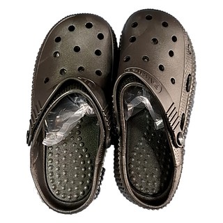 HOUDER 卡通造型厚底洞洞拖鞋 黑 36~37 增高5cm 舒適透氣, 1件