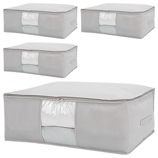 comet Home 布質棉被收納袋 93L, 灰色, 4個
